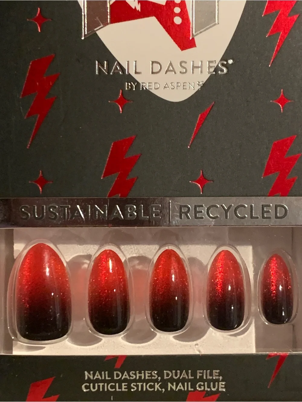 The Pop Nail Dashes Press-On Nails – Red Ombre Set